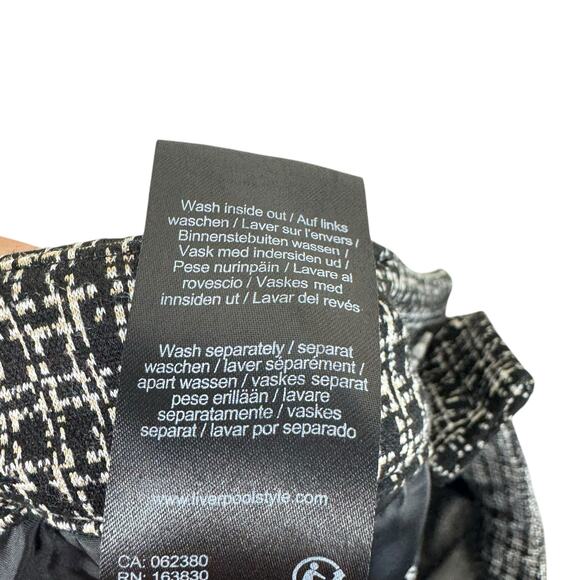 Liverpool Los Angeles Black White Check High Rise Knit Ankle Pants Size 14 - Picture 8 of 8